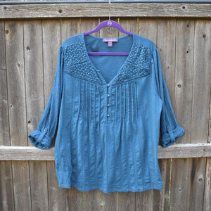 Blue Gloria Vanderbilt XL Top